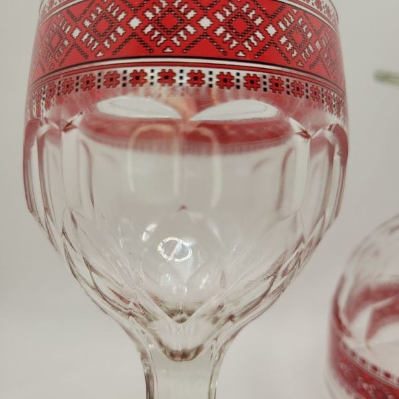 Kings Crown Vintage Ukrainian Wine Goblets Set of 2 Glasses - Picture 8 of 15